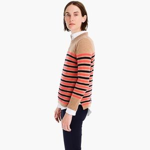 NWT J.CREW CASHMERE TEXTURE STRIPE SWEATER (M)